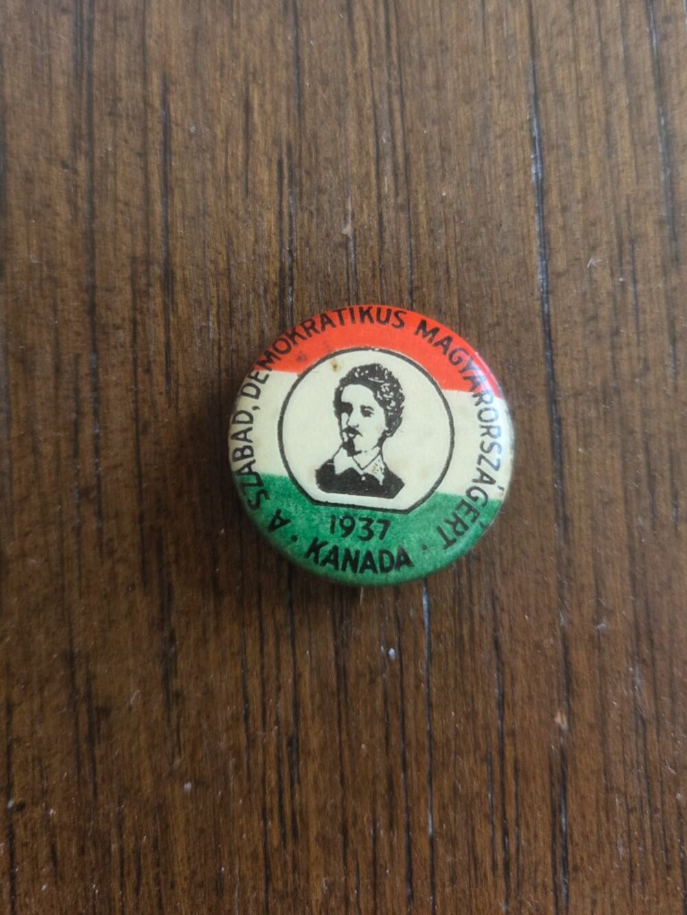 Pin 1937 Democratic Hungary Event in 1937 Political Pinback Button Hungarian